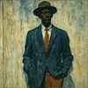 Elegantie in levendig contrast: Een portret van verfijning van Jan Keteleer (JanKé): Een reis voorbij het canvas