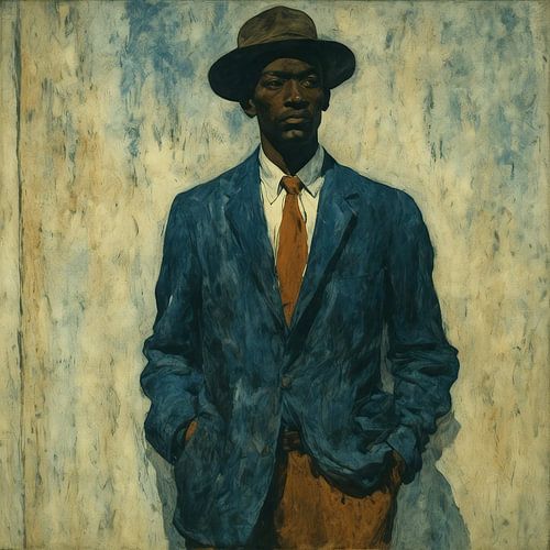 Elegantie in levendig contrast: Een portret van verfijning