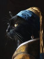 Cat Art in the Style of Vermeer