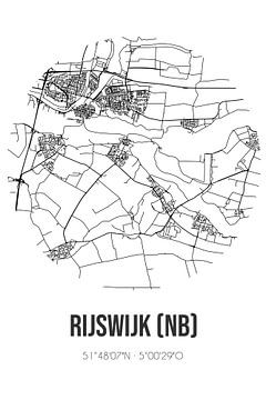 Rijswijk (NB) (Nordbrabant) | Karte | Schwarz und Weiß von Rezona