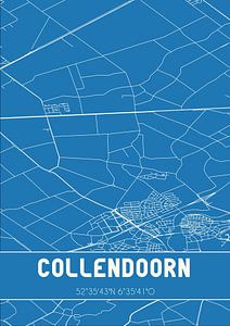 Blaupause | Karte | Collendoorn (Overijssel) von Rezona