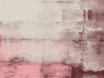 Zeitgenössische abstrakte Kunst in Pastellrosa, Weiß und Weinrot von Dina Dankers