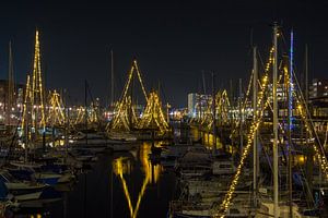 Le port de plaisance de Scheveningen le soir