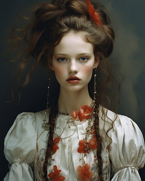 Modern contemporary art portrait, digital art by Carla Van Iersel