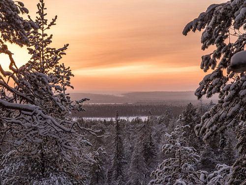 Dämmerung im finnischen Lappland
