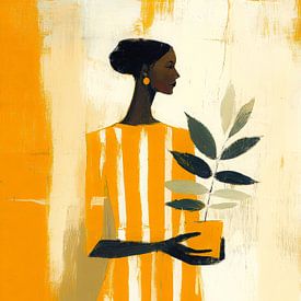 A stylish portrait with warm botanical accents by But First Framing