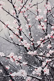 Verschneite japanische Sakura-Blüte von Whale & Sons