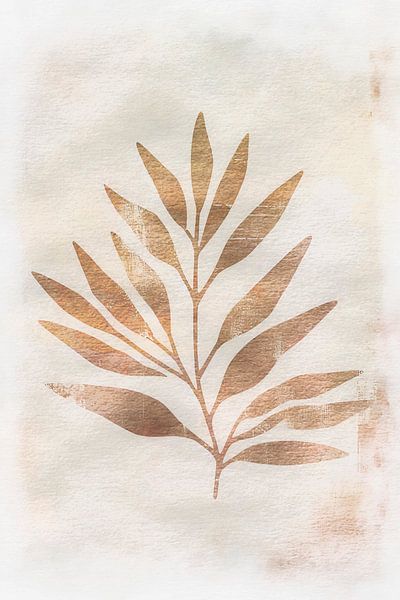 Japandi leaf shapes in monochrome colours by Mad Dog Art