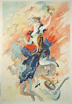 Jules Chéret - Allegorie van de muziek (1891) van Peter Balan