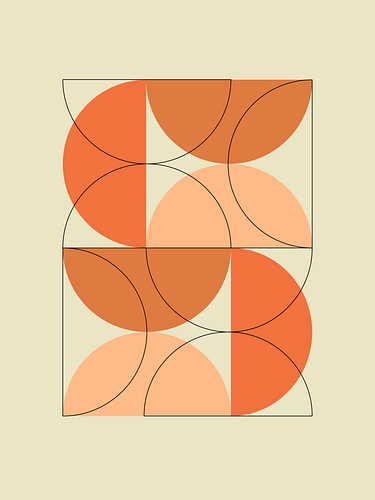 Bauhaus – In Oranje Tinten | abstracte geometrische kunst