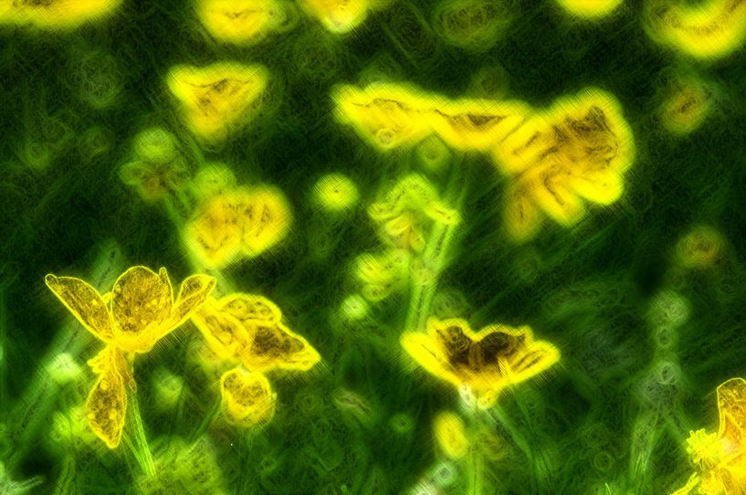 gelbe Farbklekse van Edgar Schermaul