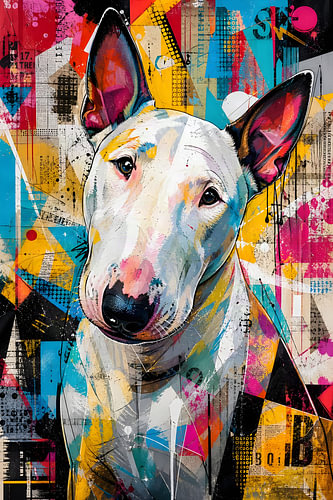 Bullterrier Portret - Graffiti Pop Art