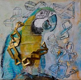 Papagei mit Kette von YVON Bilderbeek