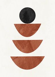 Minimalistische abstrakte Kunst mit organischen Formen in Erdtönen von Online Arts