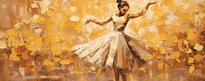 Ballerina | Ballerina Gold Kunst von ARTEO Gemälde