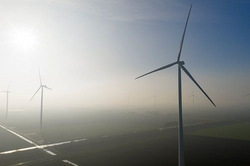 Wind turbines producing sustainable energy by Sjoerd van der Wal Photography