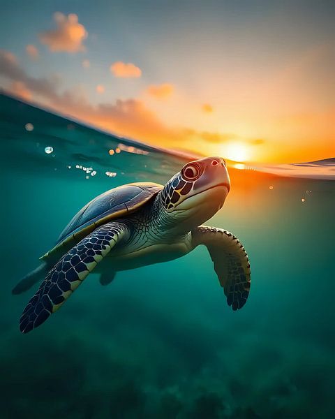 Sun kiss for the turtle by Jean Pierre