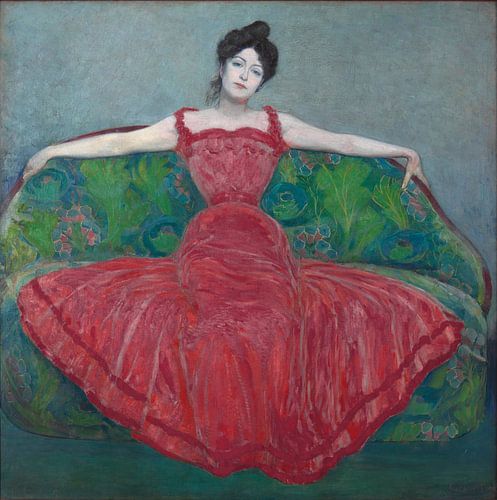 Lady in fuchsia dress, Max Kurzweil