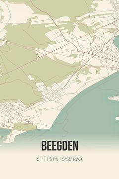 Vintage landkaart van Beegden (Limburg) van Rezona