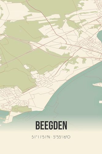 Vieille carte de Beegden (Limbourg)
