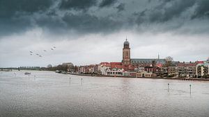 Wolken über Deventer während der Flut.