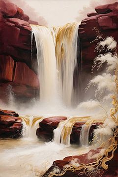 Majestueuze waterval met rotsen van Art & Soul Creations