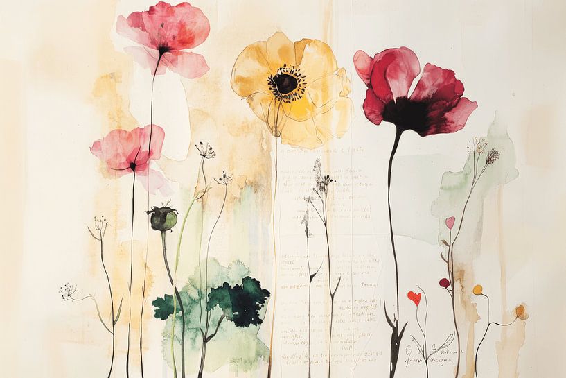 "Journal" botanisch aquarel van Japandi Art Studio