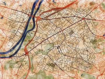 Kaart van Rueil-Malmaison in de stijl 'Serene Summer' van Maporia