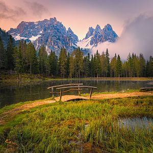 Lever de soleil sur le Lago d'Antorno sur Henk Meijer Photography