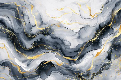 Abstracte Marmeren Pracht met Gouden Aders