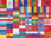 Europäische Flaggen Glasmalerei von Frans Blok Miniaturansicht