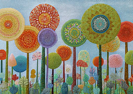 Arbres colorés | Cercles éclatants sur Studio des Fleurs