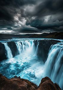 Wasserfall im Dramalicht