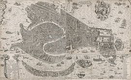 Old map of Venice from about 1650