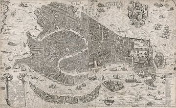 Old map of Venice from about 1650 by Gert Hilbink