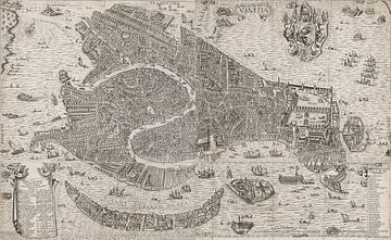 Oude kaart van Venetië van omstreeks 1650 van Gert Hilbink