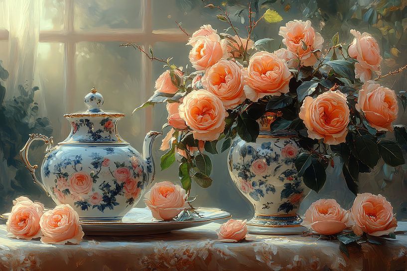 malerisches Stillleben mit Blumen von Egon Zitter