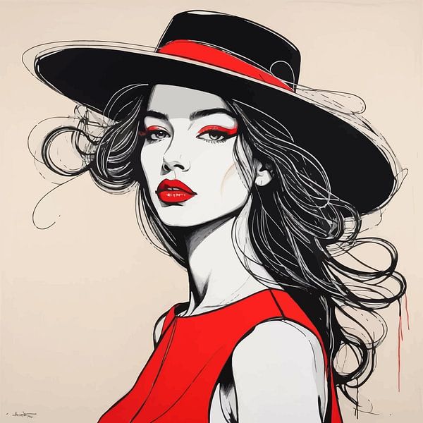 Peinture minimaliste d'une femme par MIROKKU