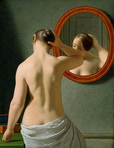 Junge Frau vor einem Spiegel - Christoffer Wilhelm Eckersberg