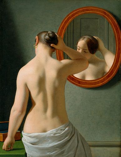 Christoffer Wilhelm Eckersberg. Vrouw voor spiegel, 1841