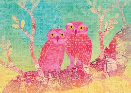 A pair of owls at sunset by Carlijn van der Leede