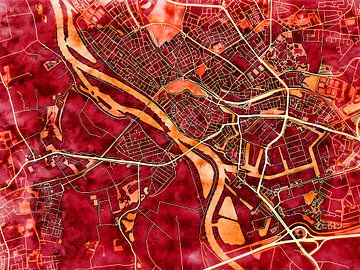 Kaart van Deventer in de stijl 'Amber Autumn' van Maporia