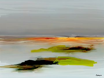 Abstractie, Landschap Zee Noord. van SydWyn Art