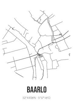Baarlo (Overijssel) | Landkaart | Zwart-wit van Rezona