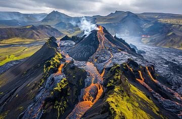 De ruige schoonheid van IJsland boven van fernlichtsicht