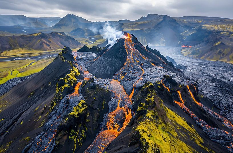Islands raue Schönheit oben von fernlichtsicht