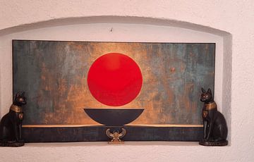 Kundenfoto: Modern Abstrakt Rot | Rouge Orb Balance von Kunst Laune