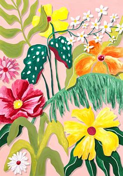 Un jardin tropical haut en couleur