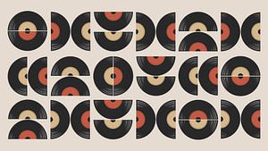 Retro Vintage Musik Pop Geometrie Kunst Vinyl Abstrakt