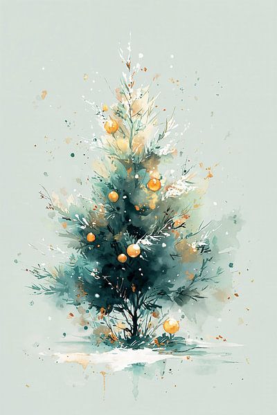 Weihnachtsbaum in Aquarell Nr. 3 von Studio BB